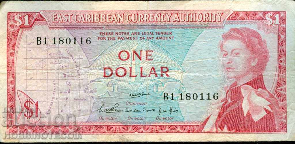 EAST CARIBBEAN EAST CARIBBEAN 1 $ B1 issue 1965 EAST CARIBBEAN EAST CARIBBEAN 1 $ B1 issue 1965