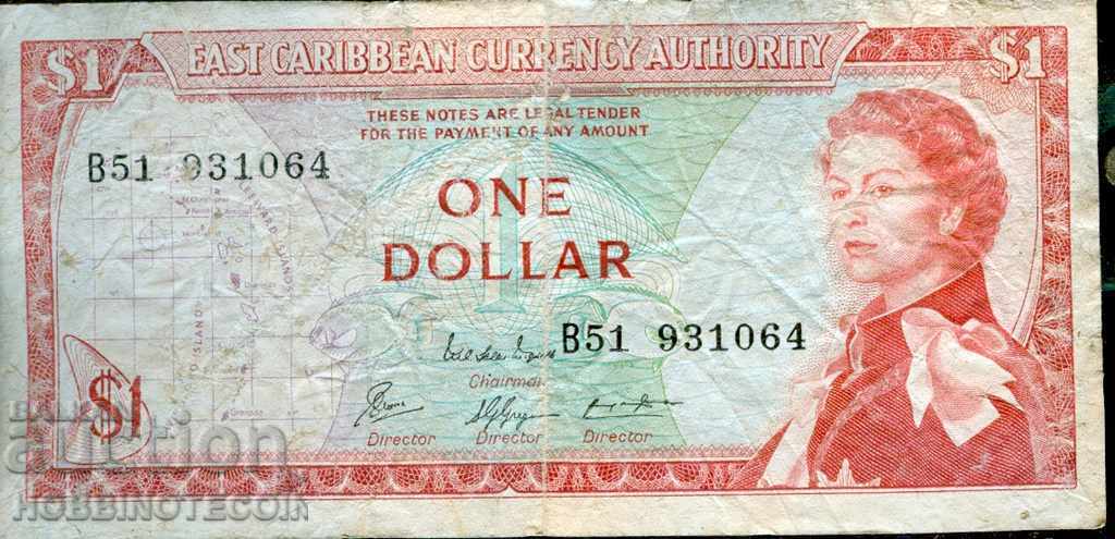 ИЗТОЧНИ КАРИБИ EAST CARIBEAN 1 $ В51 емисия issue 1965