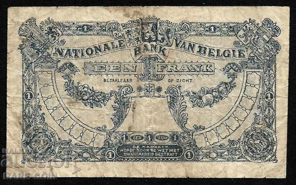 RS (20) Belgium 1 Franc 1922 Rare