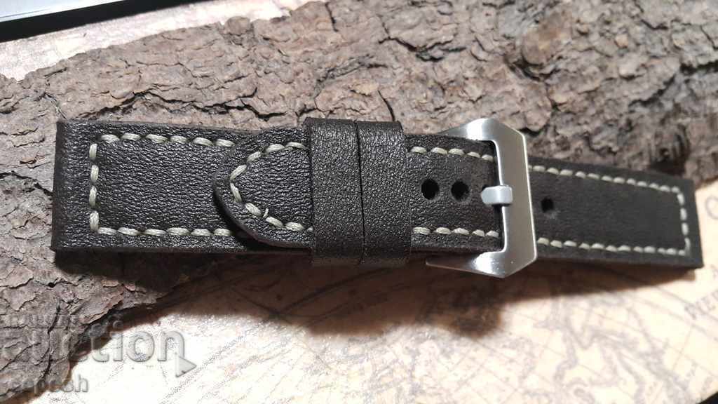 Auction Leather watch strap 24mm Genuine leather hand 497 Auction Leather watch strap 24mm Genuine leather hand 497