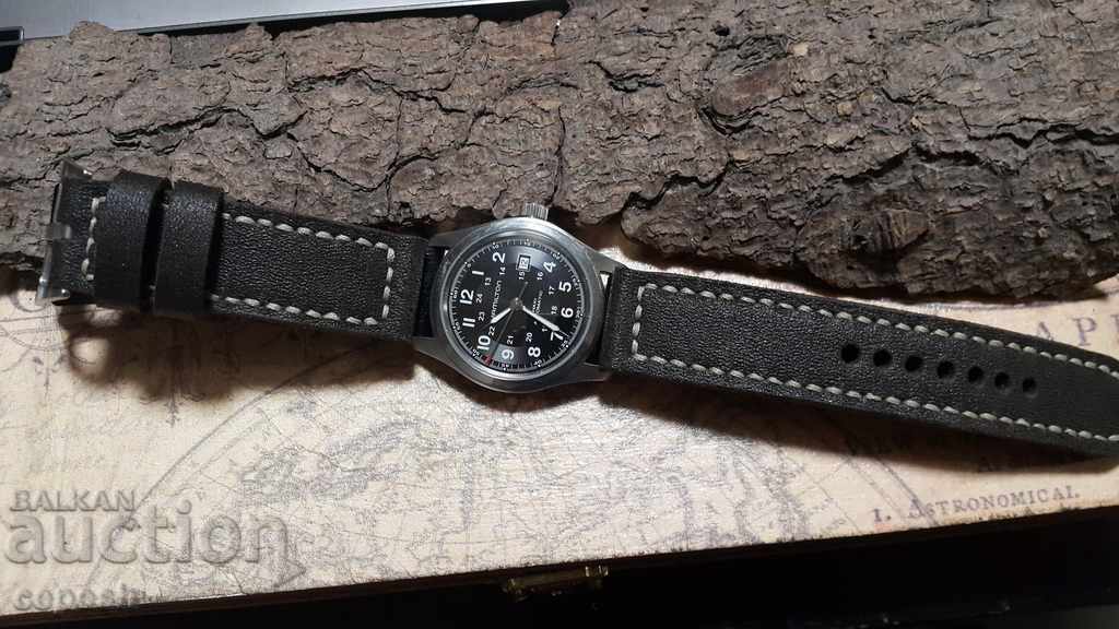 Leather watch strap 24mm Genuine leather hand 497 - 6 Leather watch strap 24mm Genuine leather hand 497 - 6