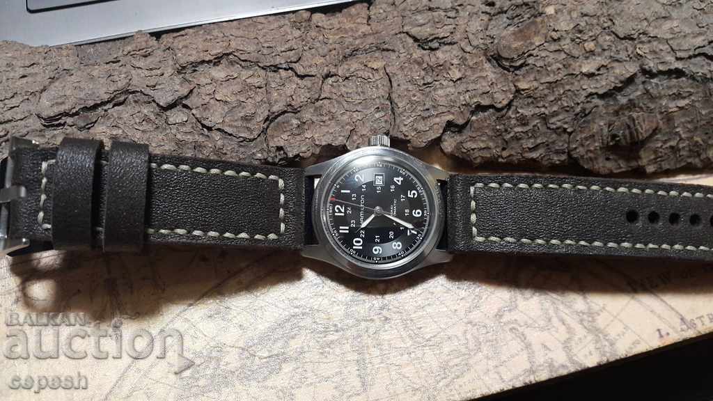 Leather watch strap 24mm Genuine leather hand 497 - 7 Leather watch strap 24mm Genuine leather hand 497 - 7