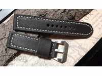 Leather watch strap 24mm Genuine leather hand 497