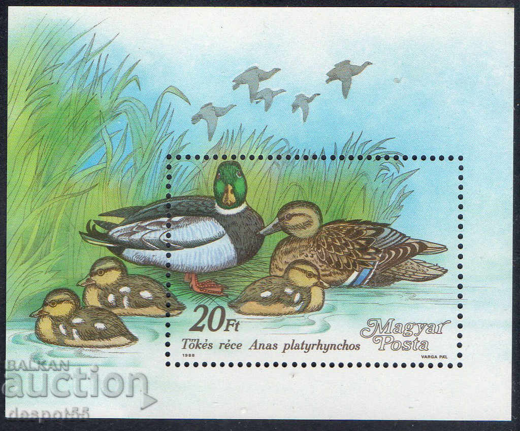 1988. Hungary. Birds - Geese. Block.