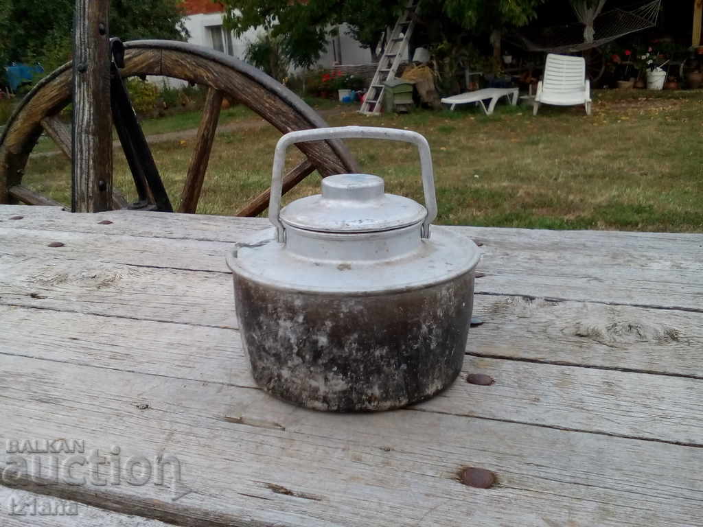 Old aluminum kettle, kettle