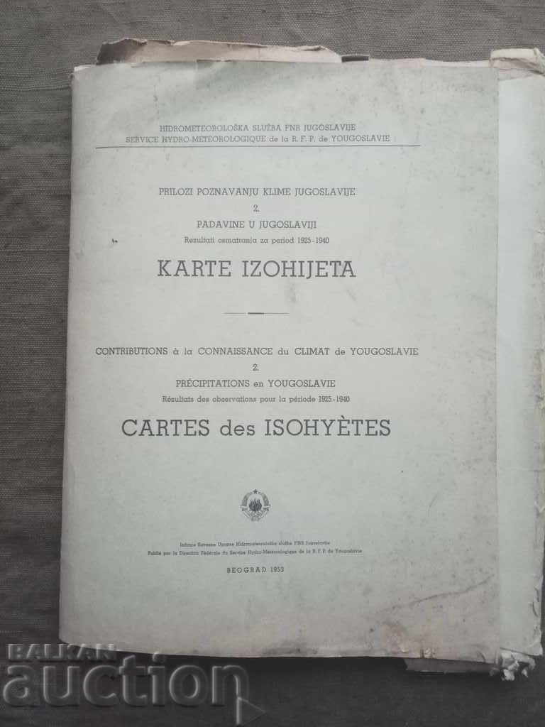 Hărți ale izochităților: precipitații în Iugoslavia 1925-1940