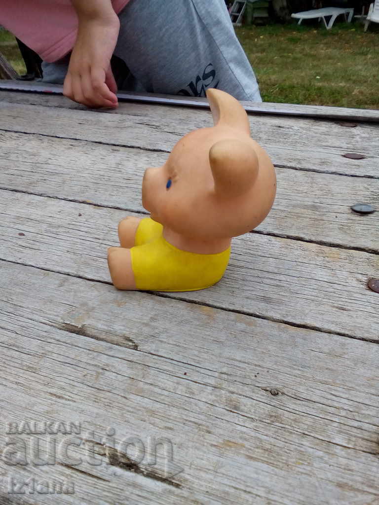 Old rubber toy pig with price 6.00 BGN | € 3.07 Old rubber toy pig with price 6.00 BGN | € 3.07