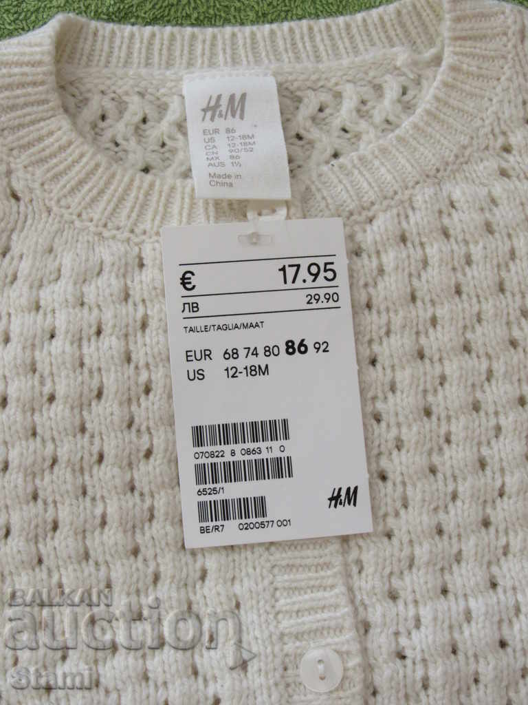 Licitație Nou cardigan pentru copii H&M pentru o fată