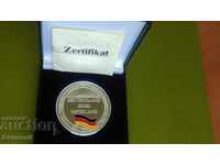 Сребро 999 Медал Германия Талер с цветно знаме 1990