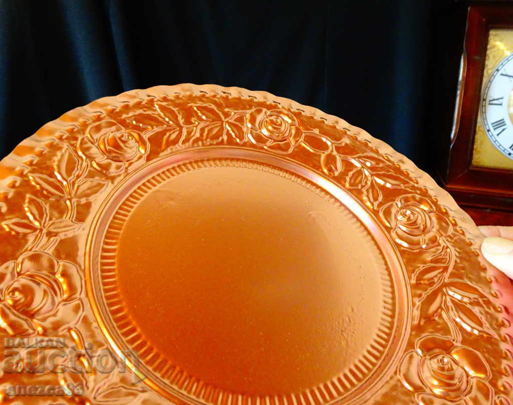 German metal plate with roses 21 cm with price 6.00 BGN | € 3.07