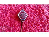 Old bronze badge enamel needle bronze rhombus VIEW VV
