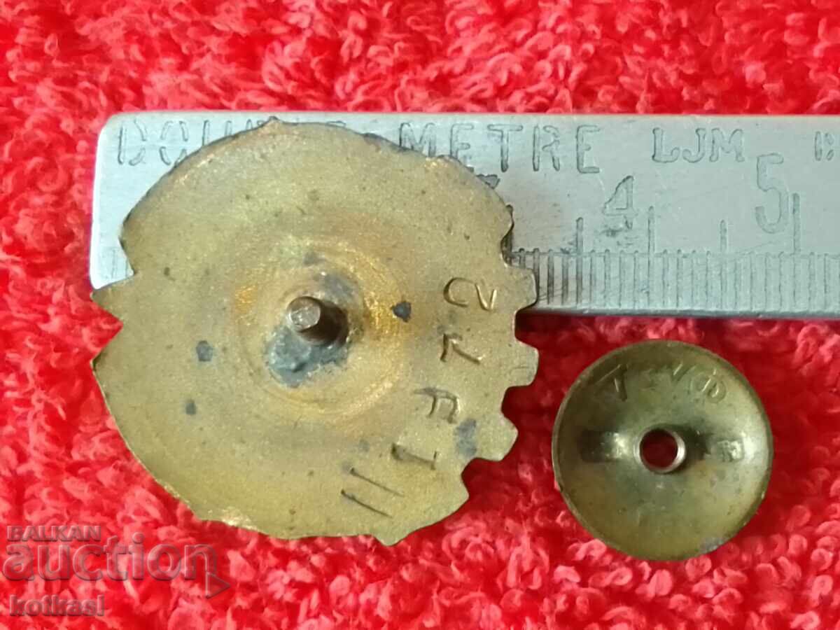 Old screw enamel READY FOR LABOR AND DEFENSE badge numbered with price 10.50 BGN | € 5.37