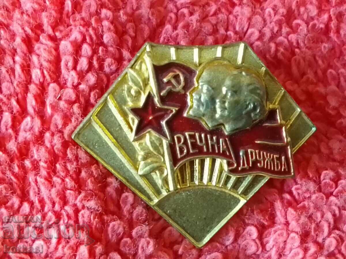 Auction Old social badge enamel ETERNAL FRIENDSHIP Auction Old social badge enamel ETERNAL FRIENDSHIP