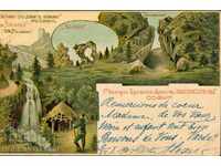 CARTE POȘTALĂ CĂLĂTORITĂ LITOGRAFIE - I SOCIETATE TURISTICĂ 1901