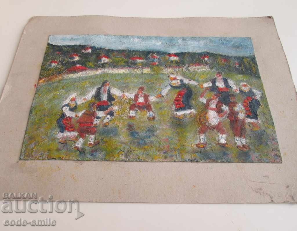 Old painting "Peasant People" painting drawing oil landscape - 6 Old painting "Peasant People" painting drawing oil landscape - 6