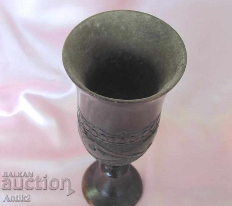 Auction  20 Art Deco Wooden Vase, Glass massive