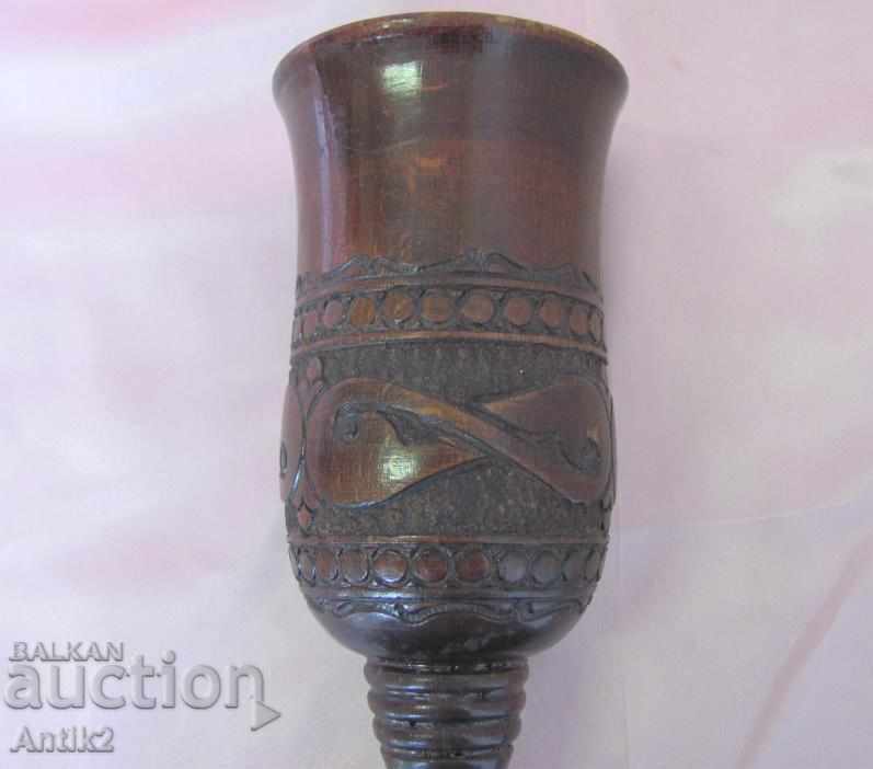 20 Art Deco Wooden Vase, Glass massive - 5