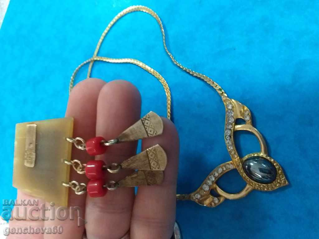 Brosă veche rară cu coral roșu și colier cu perlă - 6 Brosă veche rară cu coral roșu și colier cu perlă - 6