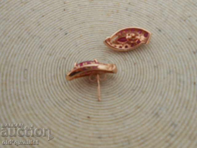 Delivery of Earrings, 925 Sterling Silver and Ruby Rubies