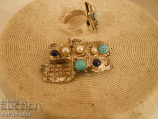 Designer silver set with Turquoise and other stones with price 227.00 BGN | € 116.06 Designer silver set with Turquoise and other stones with price 227.00 BGN | € 116.06