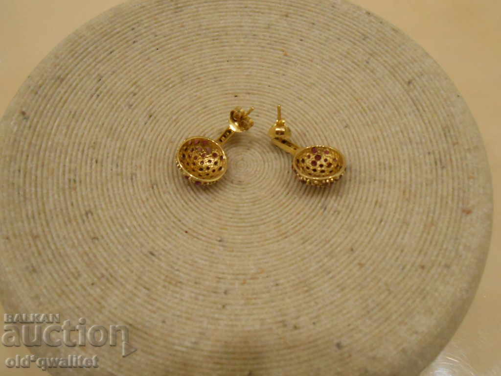 Δημοπρασία Σκουλαρίκια, ασήμι 925 και ρουμπίνια Ruby