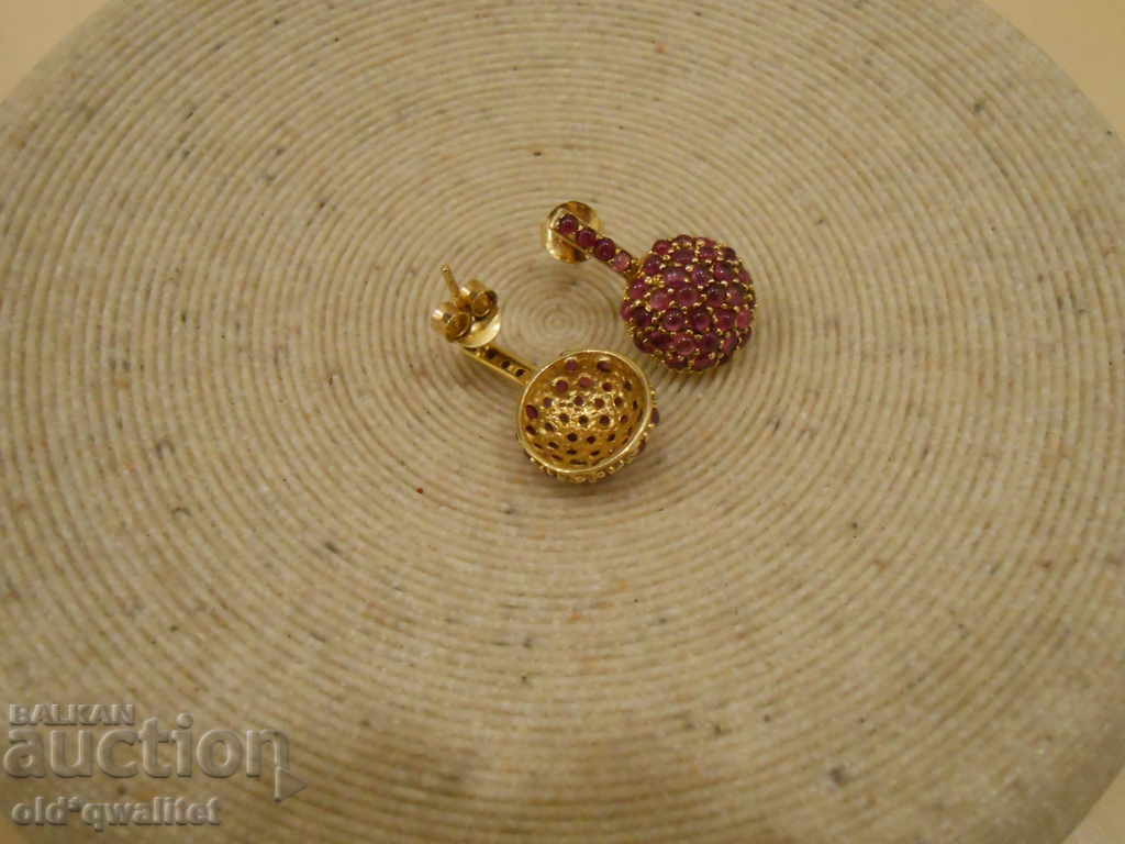 Παράδοση Σκουλαρίκια, ασήμι 925 και ρουμπίνια Ruby