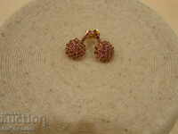 Earrings, 925 Sterling Silver and Ruby Rubies