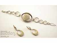 Bracelet and earring set, silver, Ag / 925, 21.8g