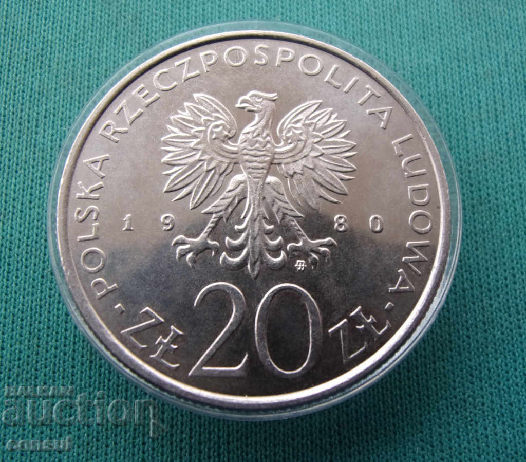 Полша  20  Злоти  1980 UNC с цена € 5.11 | 9.99 лв.