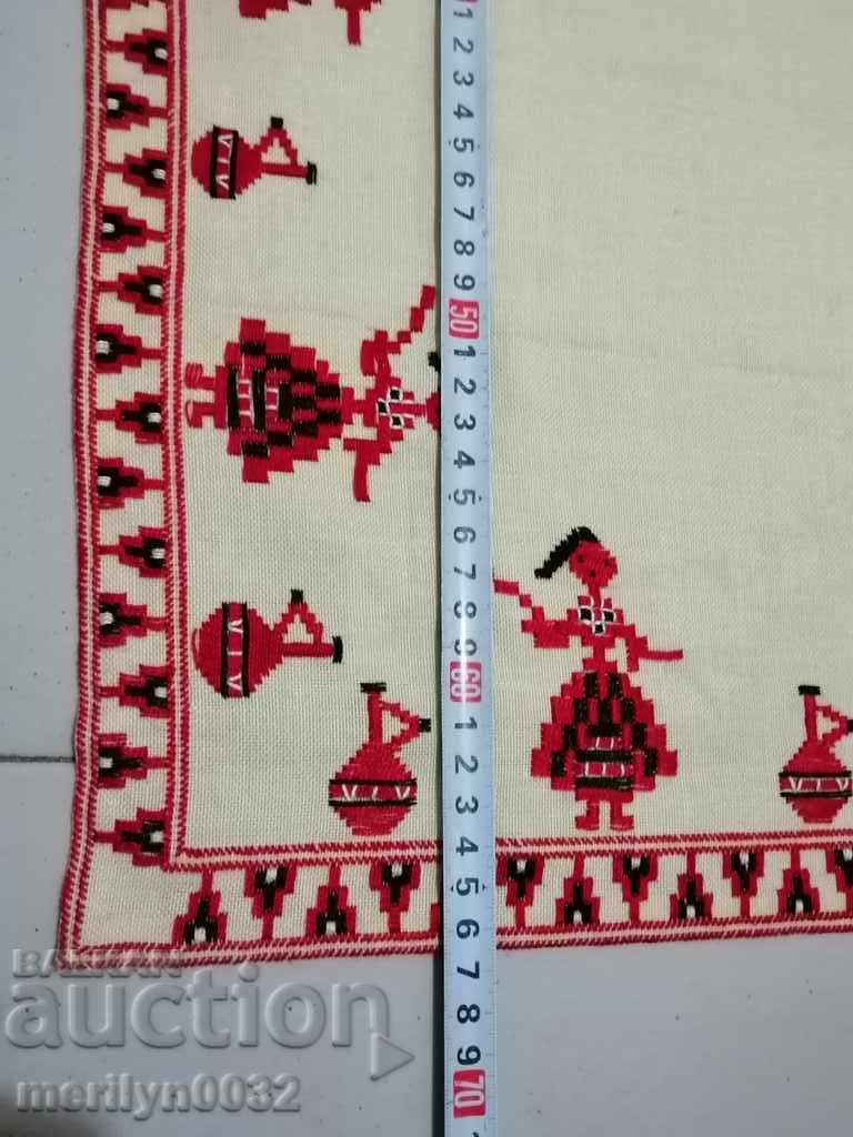 Old embroidered cardboard, tablecloth, millet, Bulgarian embroidery - 5