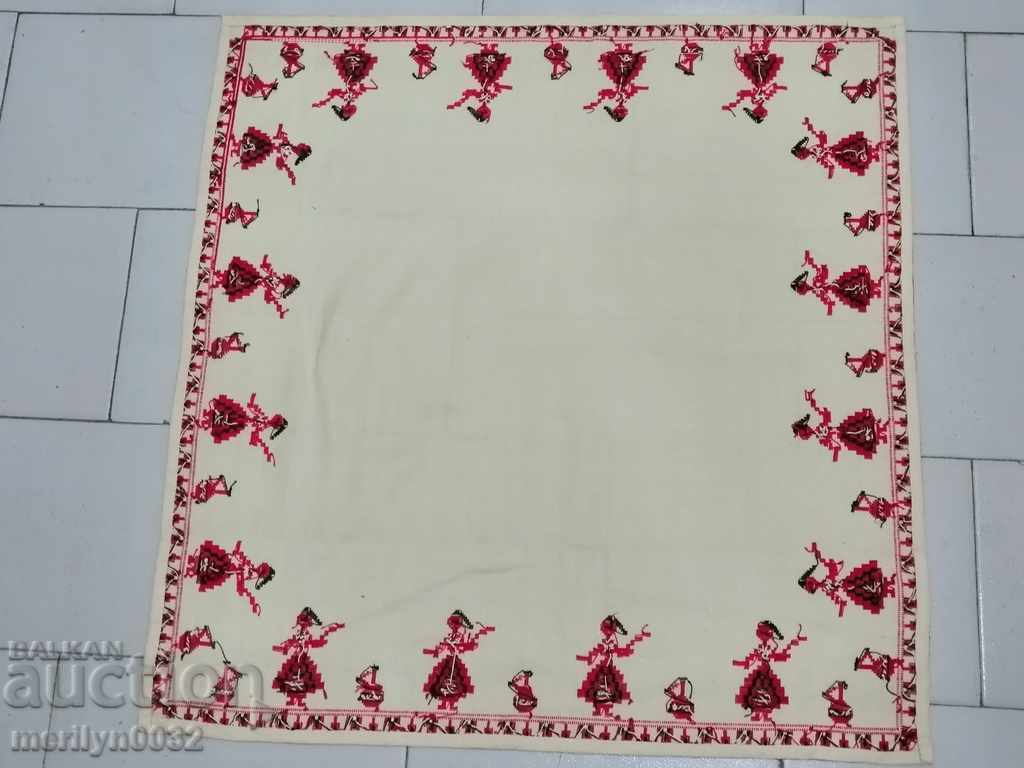 Old embroidered cardboard, tablecloth, millet, Bulgarian embroidery - 6