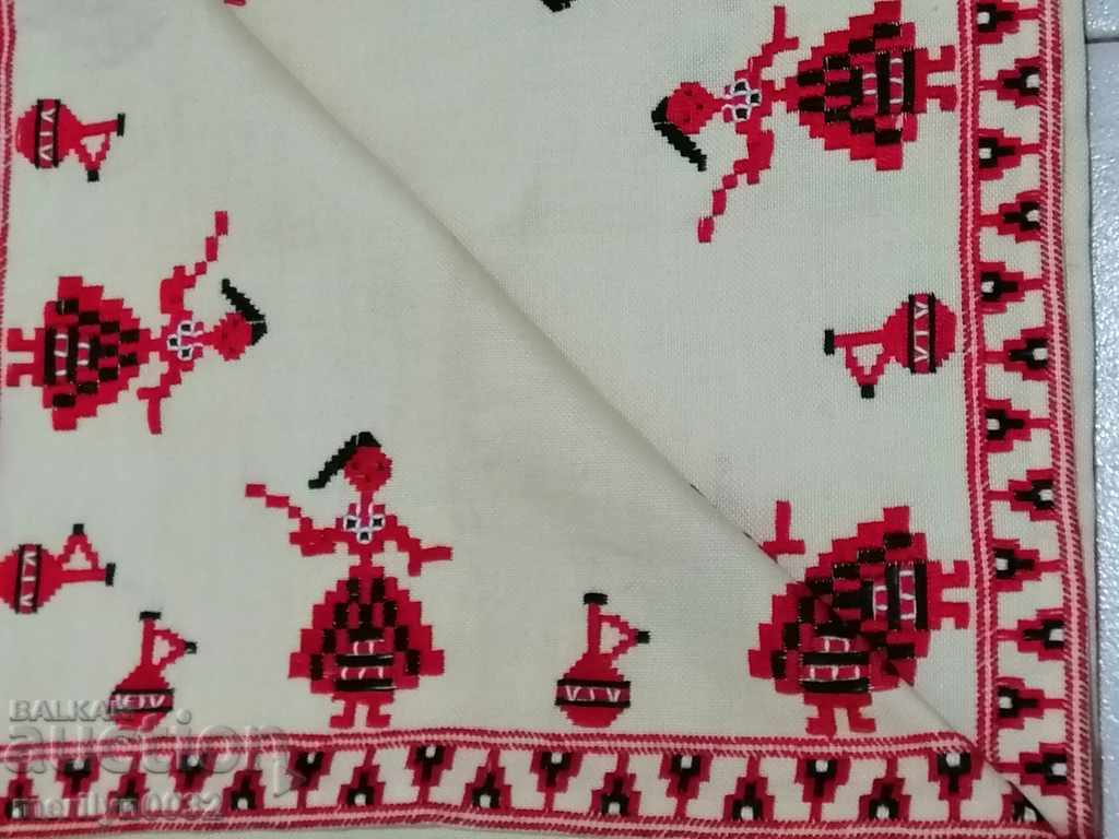 Old embroidered cardboard, tablecloth, millet, Bulgarian embroidery - 7