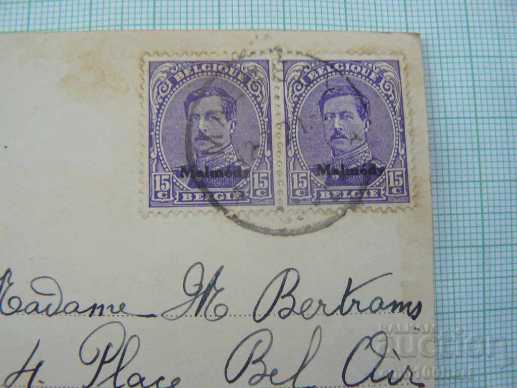Delivery of Old card - Malmedy Belgium 1921 traveled, with stamps Delivery of Old card - Malmedy Belgium 1921 traveled, with stamps