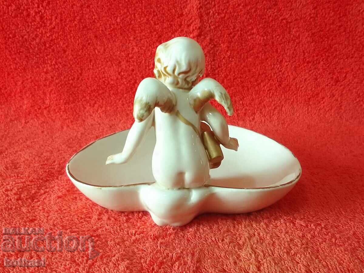 Old porcelain figure Angel Heart gold edging - 5 Old porcelain figure Angel Heart gold edging - 5