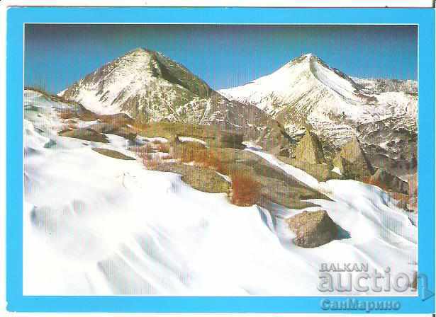 Картичка  България  Пирин Връх Вихрен и връх Кутела 2*