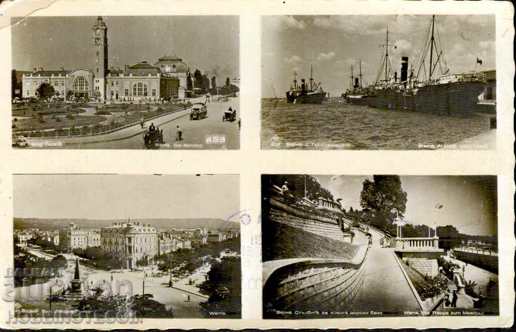 TRAVEL CARD TRAVEL - STATION - SHIP - COLLAGE before 1937
