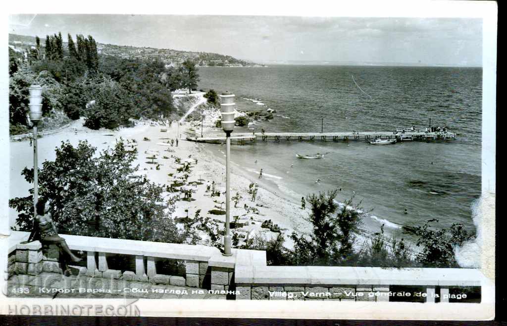 TRAVEL CARD VARNA A GENERAL VIEW OF THE BEACH BEFORE 1960