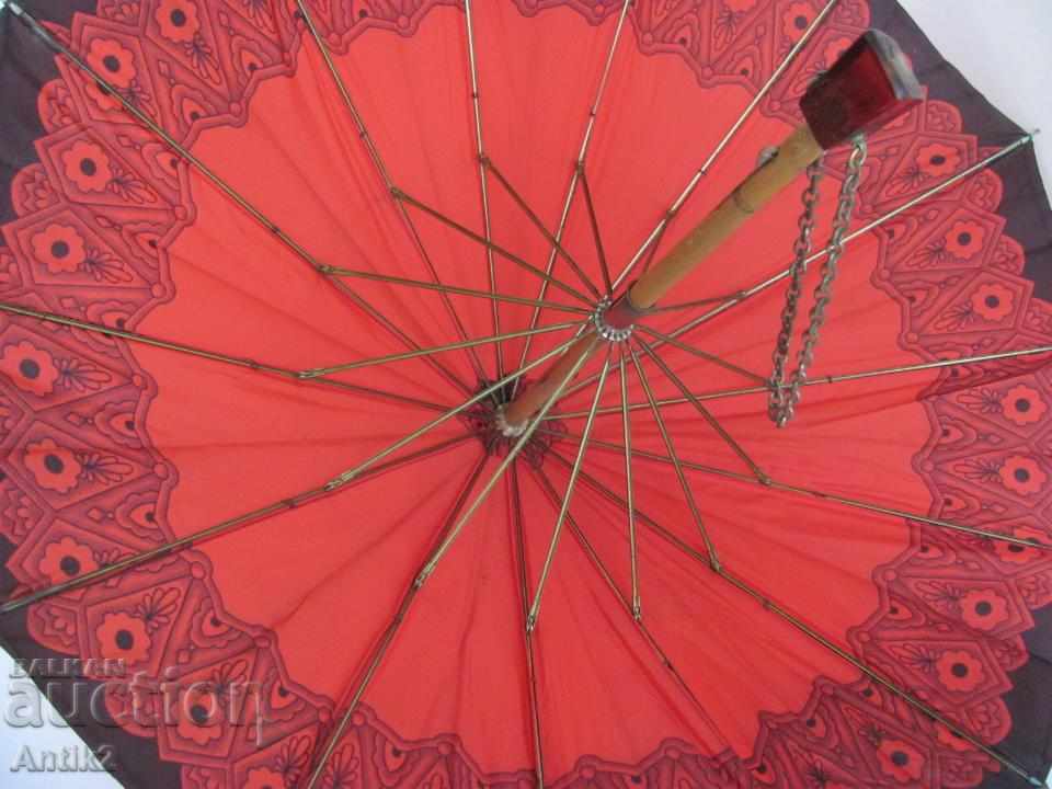 Auction 30s Art Deco Ladies Umbrella, faturan handle Auction 30s Art Deco Ladies Umbrella, faturan handle