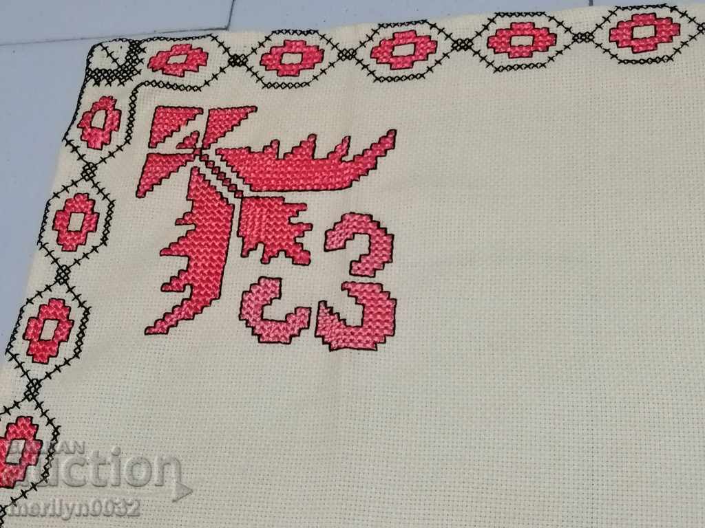 Old embroidered cardboard, tablecloth, millet, Bulgarian embroidery with price 48.00 BGN | € 24.54 Old embroidered cardboard, tablecloth, millet, Bulgarian embroidery with price 48.00 BGN | € 24.54