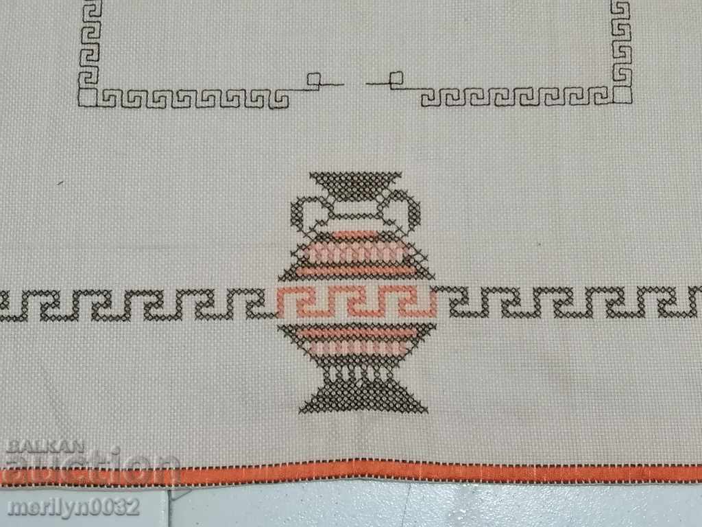Old embroidered cardboard, tablecloth, millet, Bulgarian embroidery with price 48.00 BGN | € 24.54 Old embroidered cardboard, tablecloth, millet, Bulgarian embroidery with price 48.00 BGN | € 24.54
