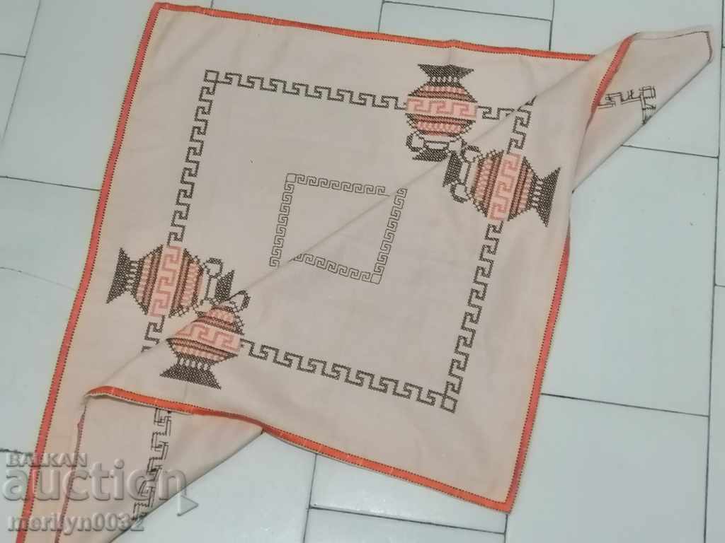 Old embroidered cardboard, tablecloth, millet, Bulgarian embroidery - 5 Old embroidered cardboard, tablecloth, millet, Bulgarian embroidery - 5