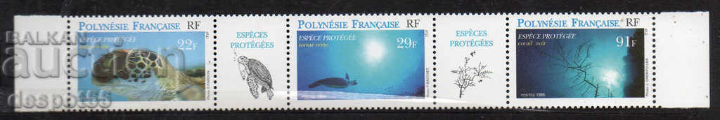 1995. Polynesia (fr). Protected species. Strip.