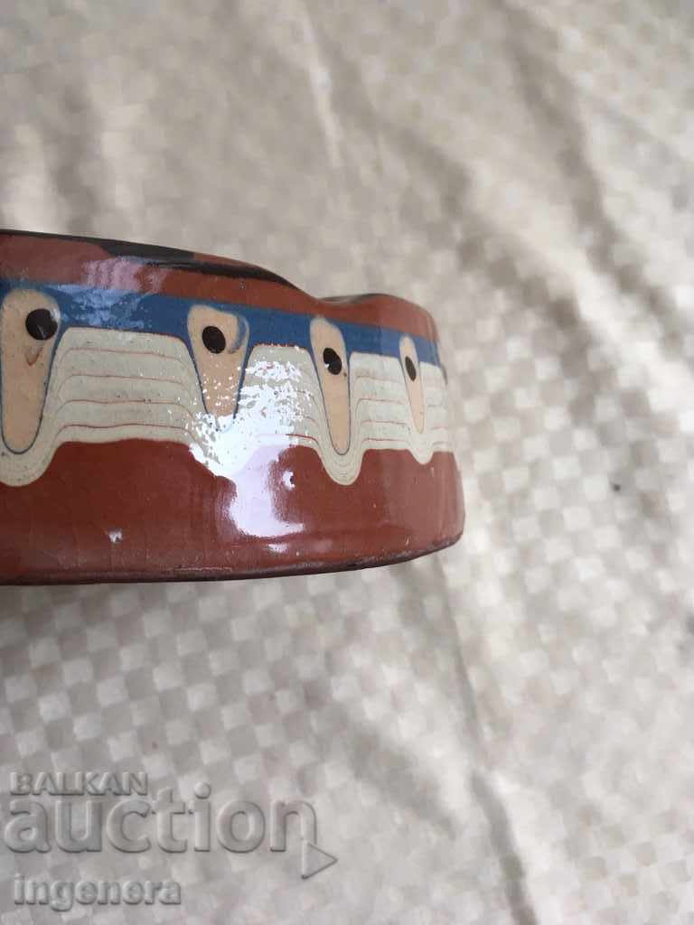 CENUȘIER VECHI CERAMICĂ SMALȚ PICTAT - 5 CENUȘIER VECHI CERAMICĂ SMALȚ PICTAT - 5
