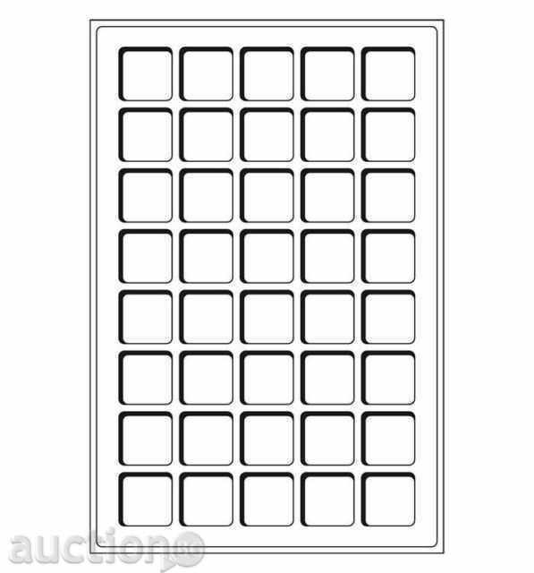 TĂVIȚE PENTRU MONEDE LEUCHTTURM - pentru 40 de monede - 33/33 mm - 2 bucăți cu preț € 13.00 | 25.43 BGN