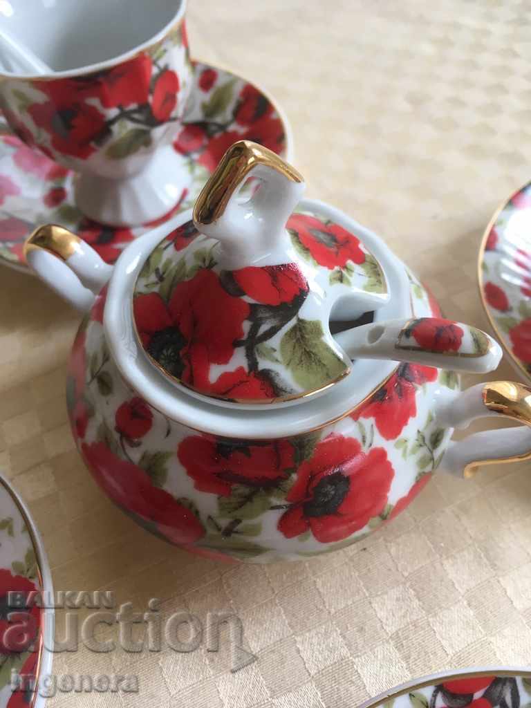 Delivery of COFFEE SERVICE WITH GOLD PORCELAIN BULGARIA Delivery of COFFEE SERVICE WITH GOLD PORCELAIN BULGARIA