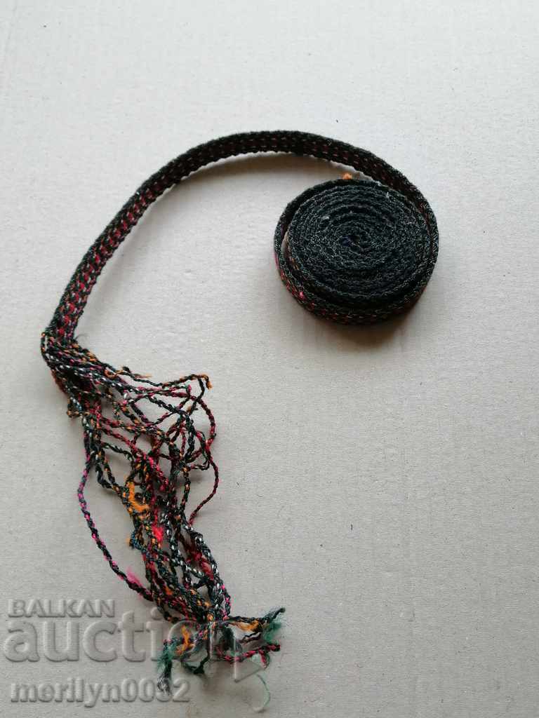 Old hand-woven sash sash belt costume - 7