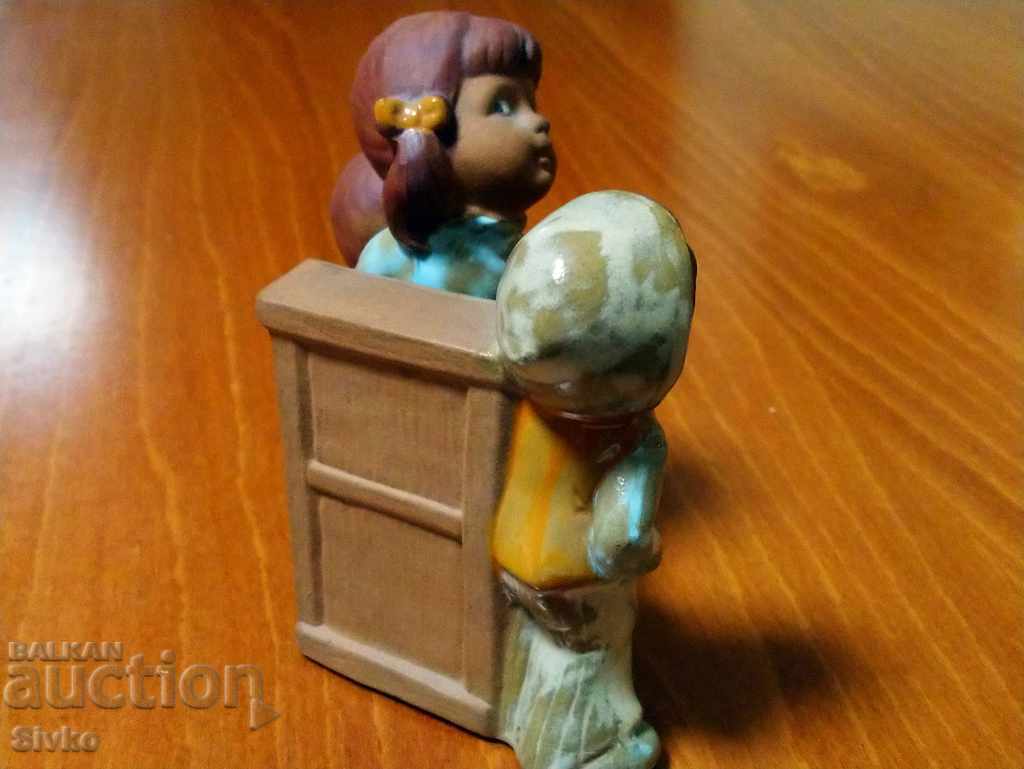 Auction Porcelain figurine piano girl boy 10 cm Auction Porcelain figurine piano girl boy 10 cm