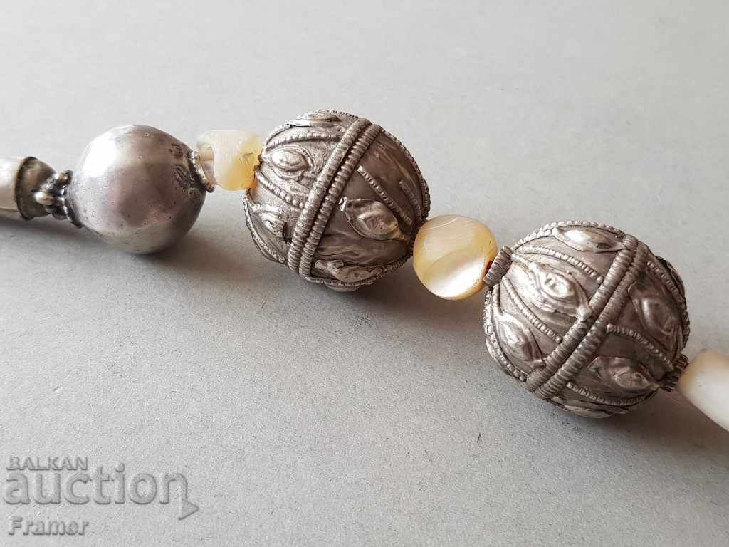 Revival SILVER necklace bitch mother of pearl imposed filigree - 6