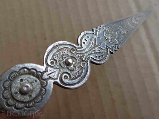 Renaissance hair needle with engravings, silver sachan, jewel, jewel with price 95.00 BGN | € 48.57