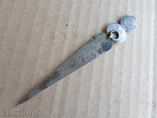 Renaissance hair needle with engravings, silver sachan, jewel, jewel - 5